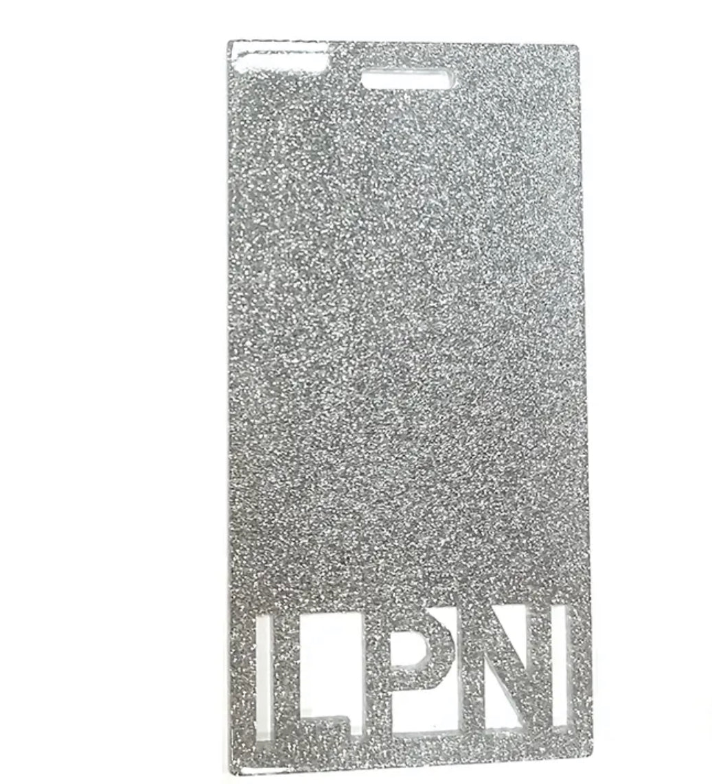 Glitter LPN badge card