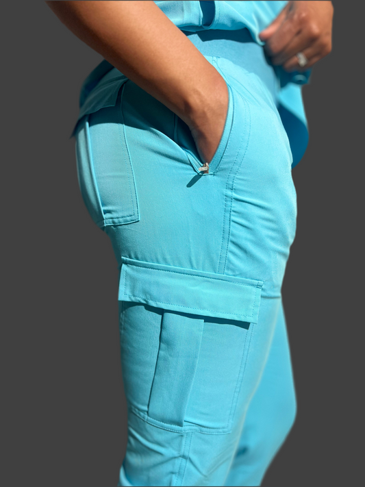 Blue scrub pants