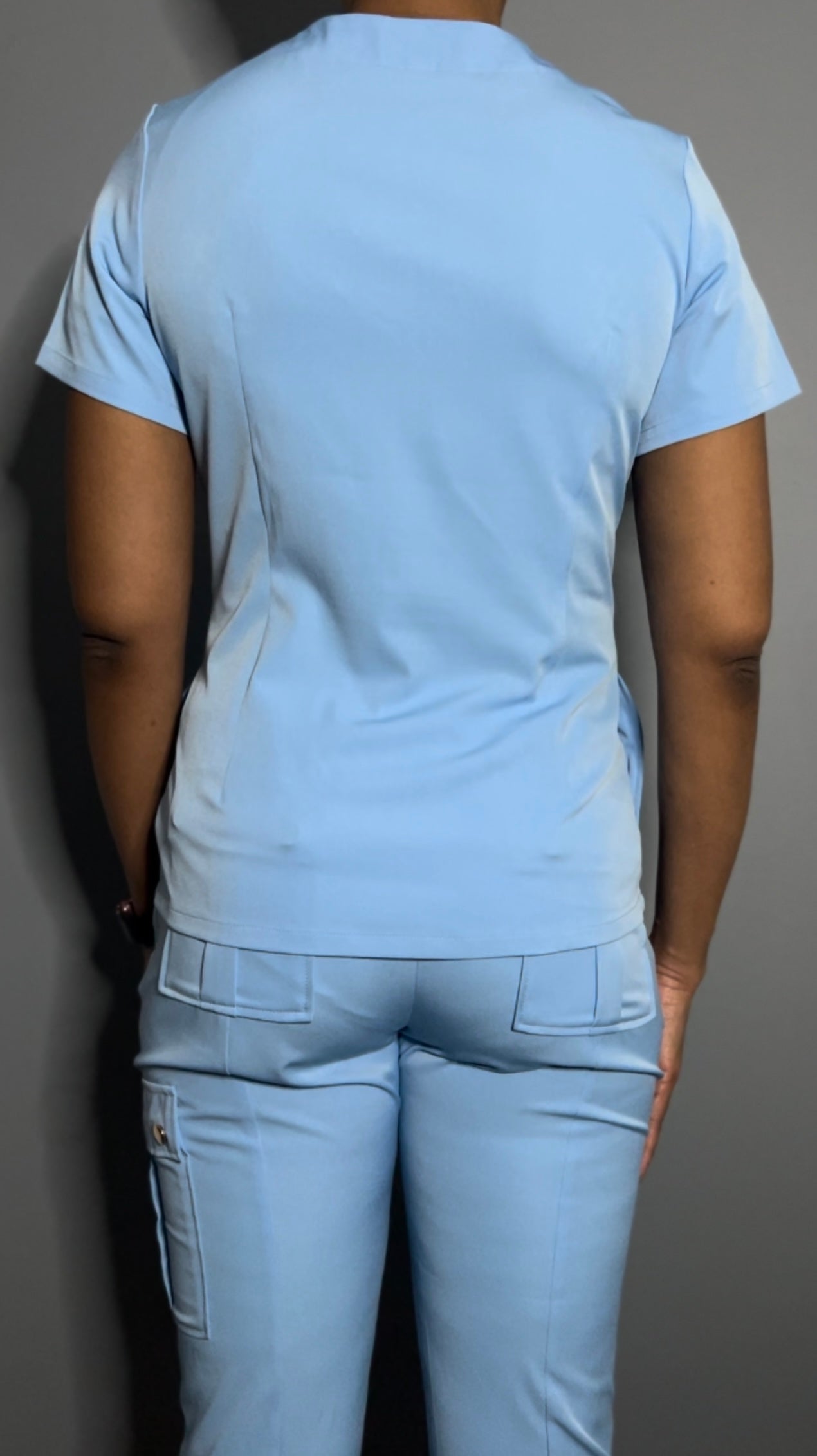 Light Blue Scrub top (Half zipper)