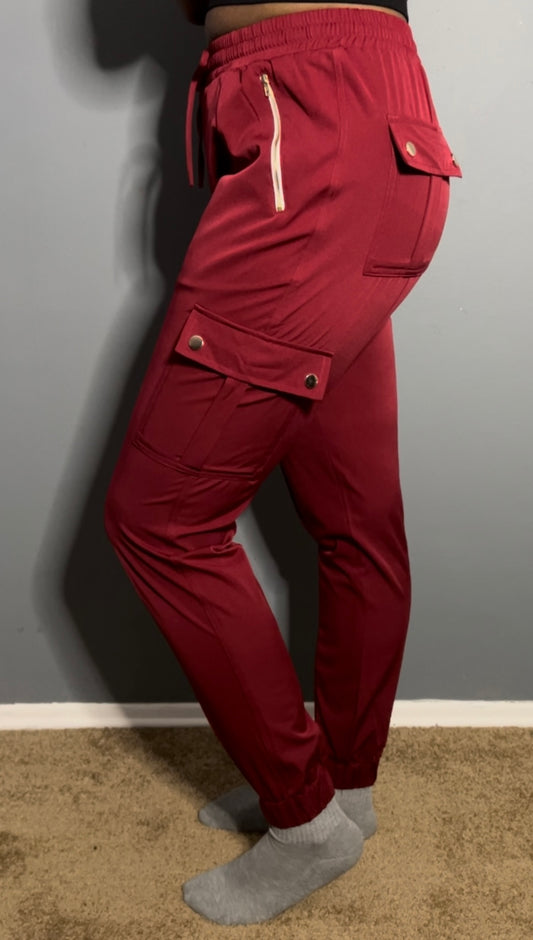 Wine Jogger Pants-SMALL or 3XL only