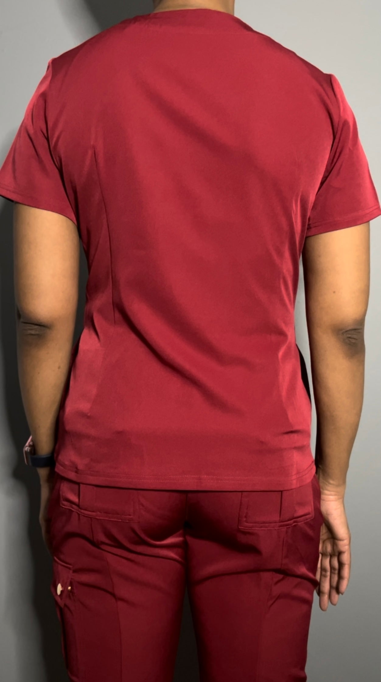 Wine Scrub top (Half zipper)