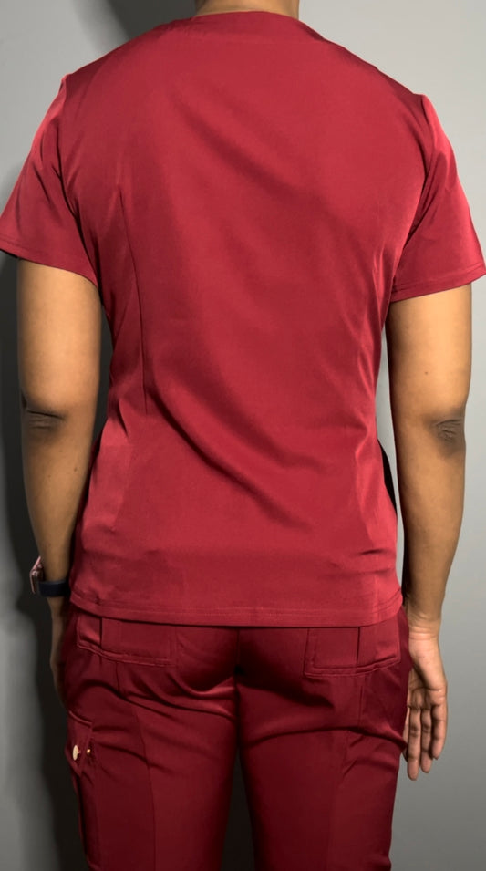 Wine Scrub top (Half zipper) XL, 2XL, or 3XL