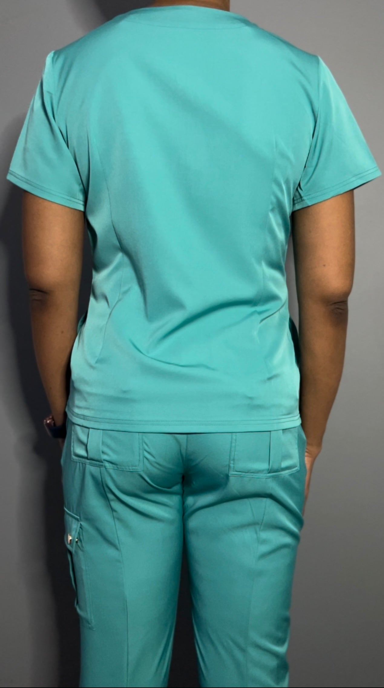 Teal Scrub top (Half zipper)