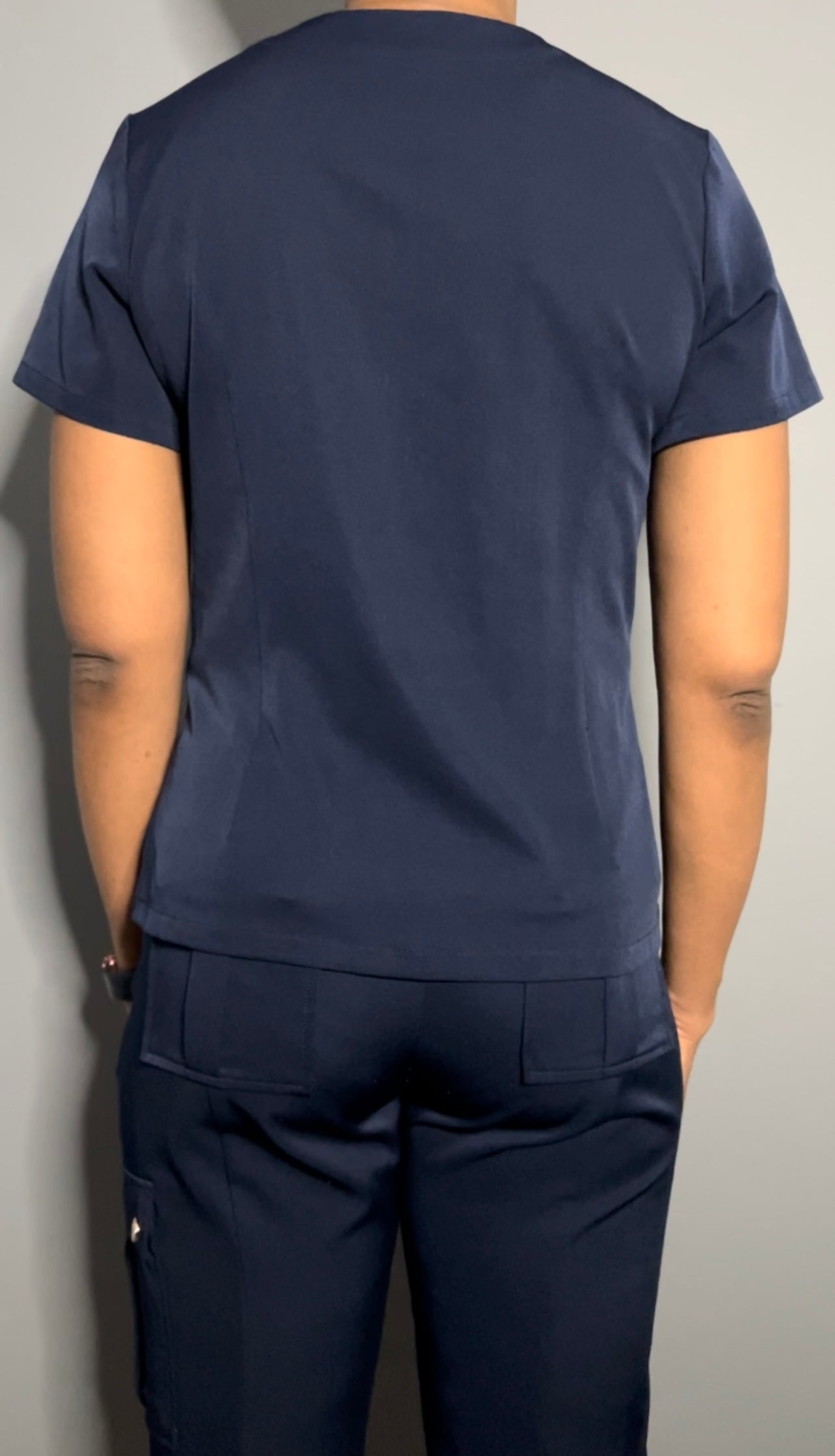 Navy Scrub top (Half zipper)