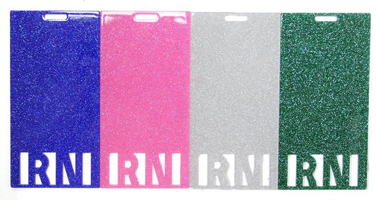 Glitter RN badge card