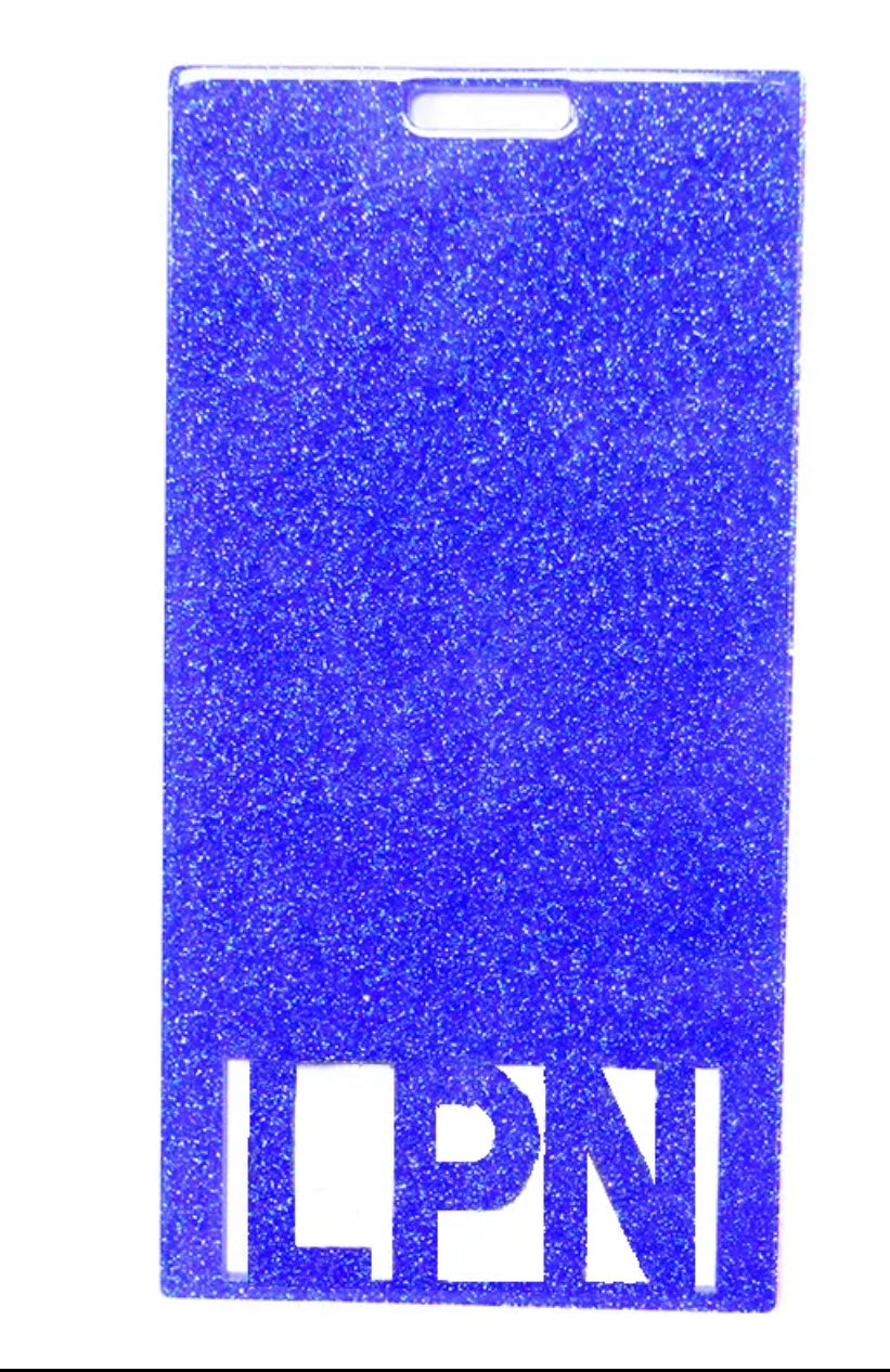 Glitter LPN badge card