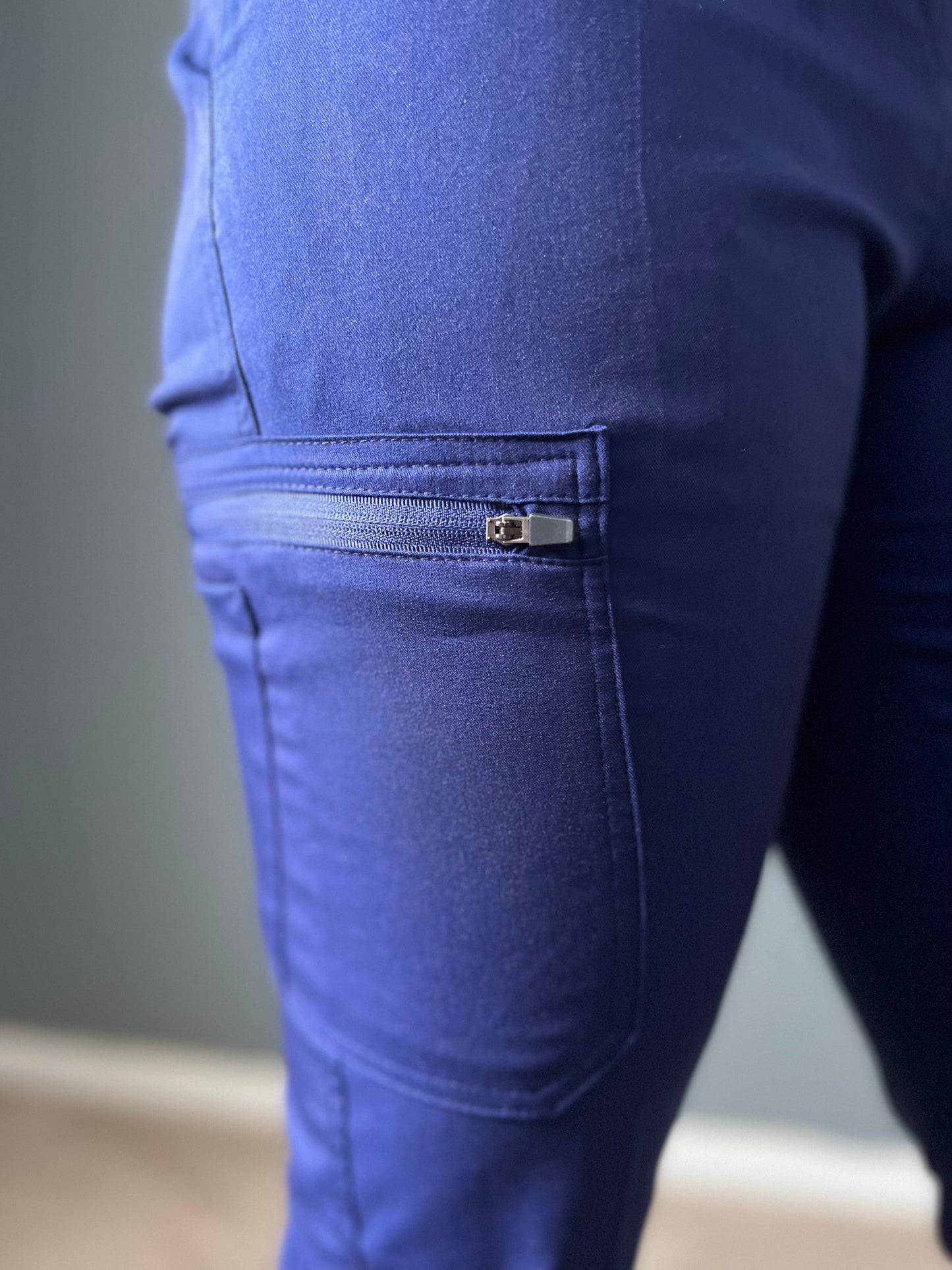 Zipper pants-Navy