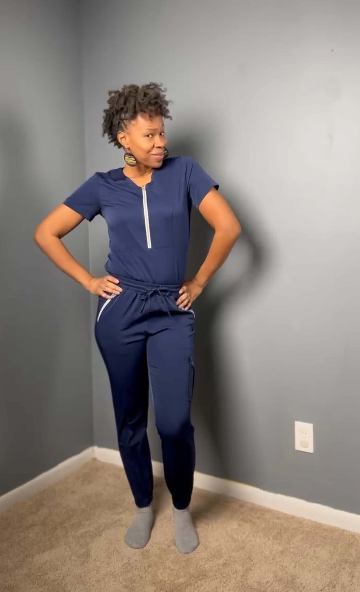 Navy Jogger Scrub Set