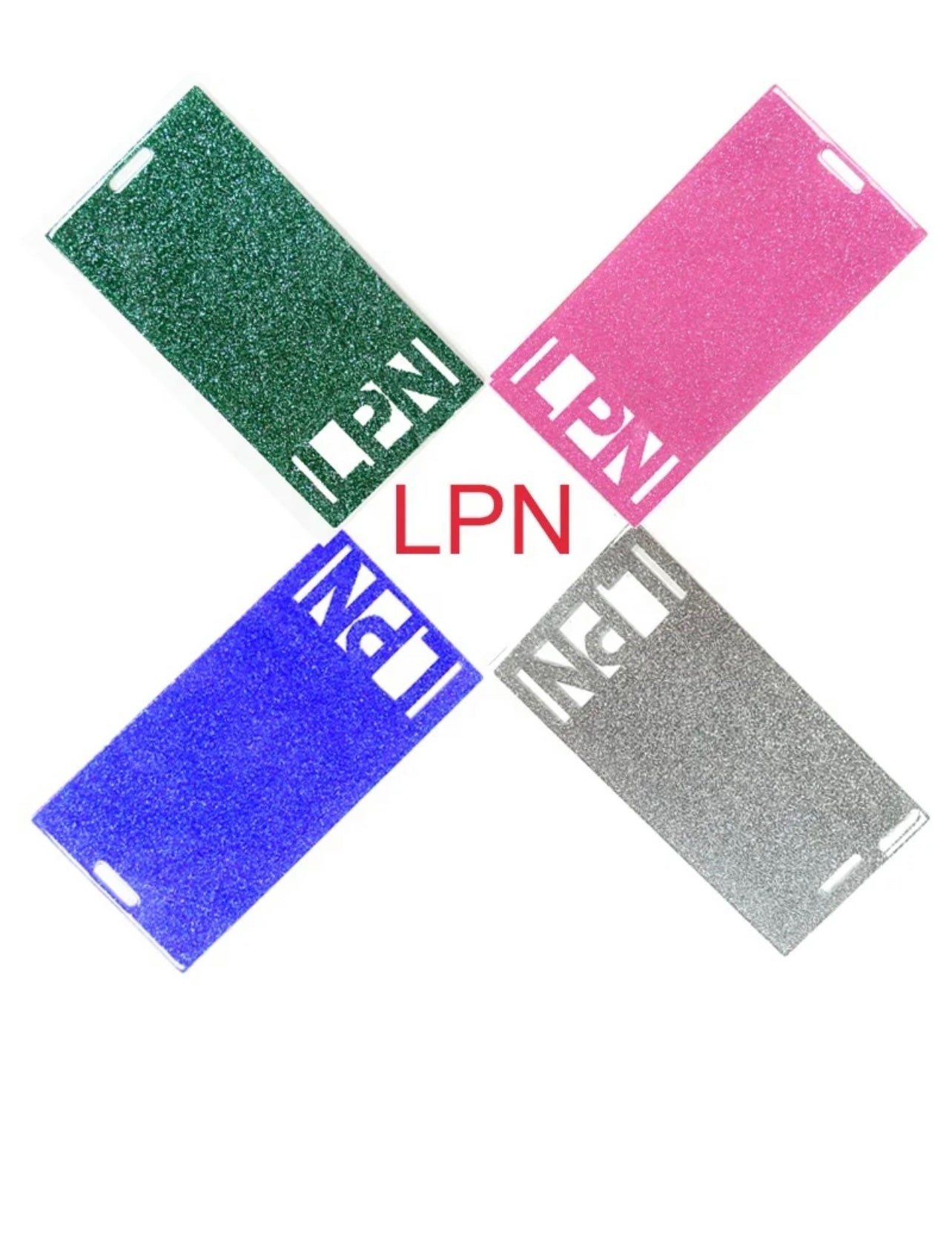 Glitter LPN badge card