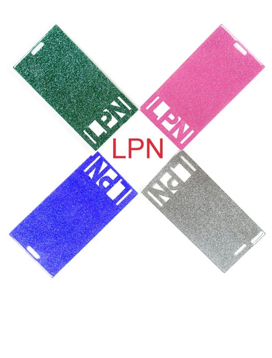 Glitter LPN badge card