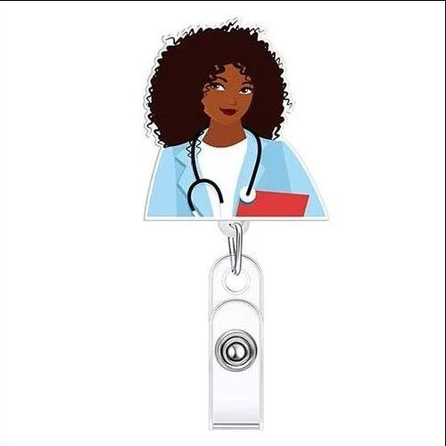 Nurse with stethoscope and red board