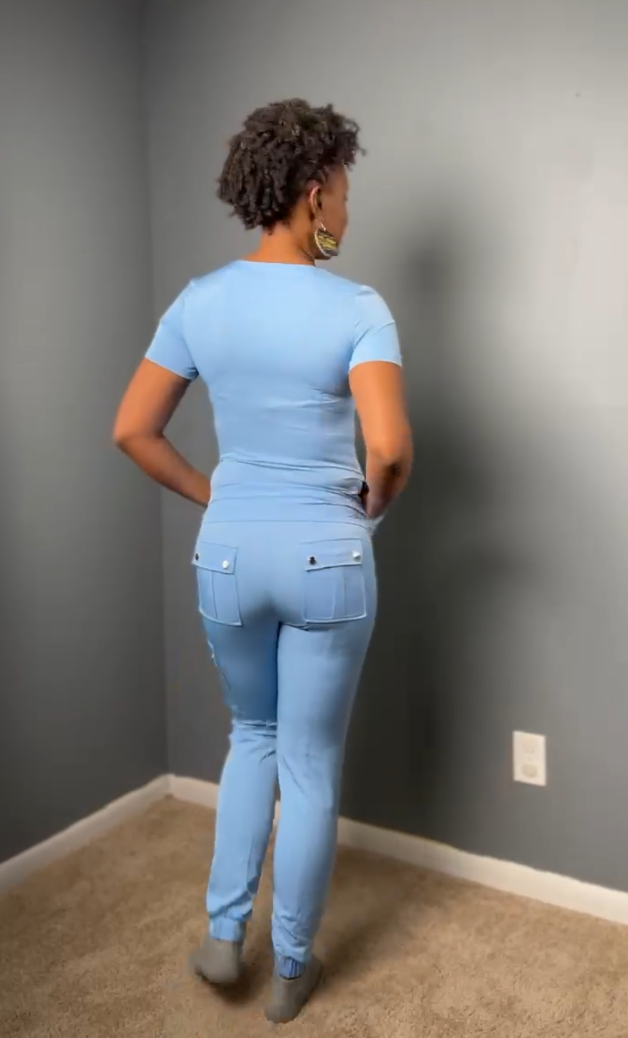 Light Blue Jogger Scrub Set