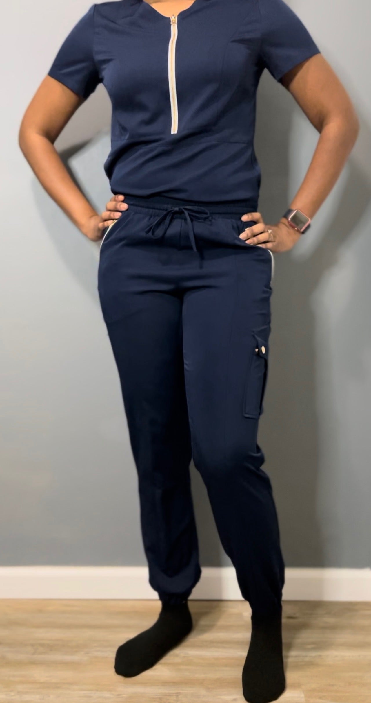 Navy Jogger Scrub Set