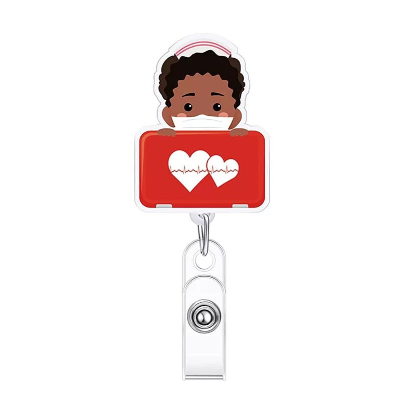 Nurse with red board with hearts