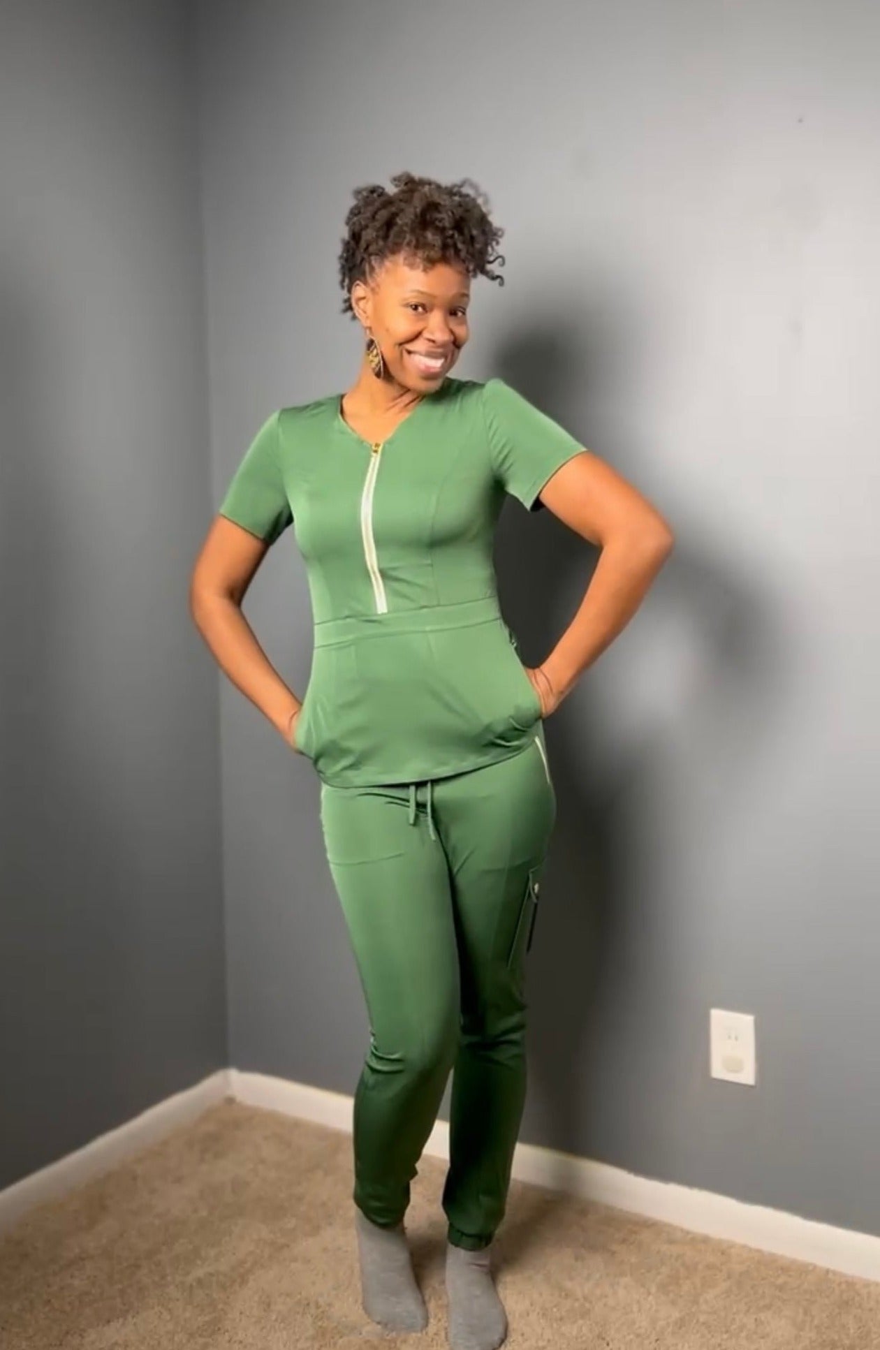 Green Jogger Scrub Set